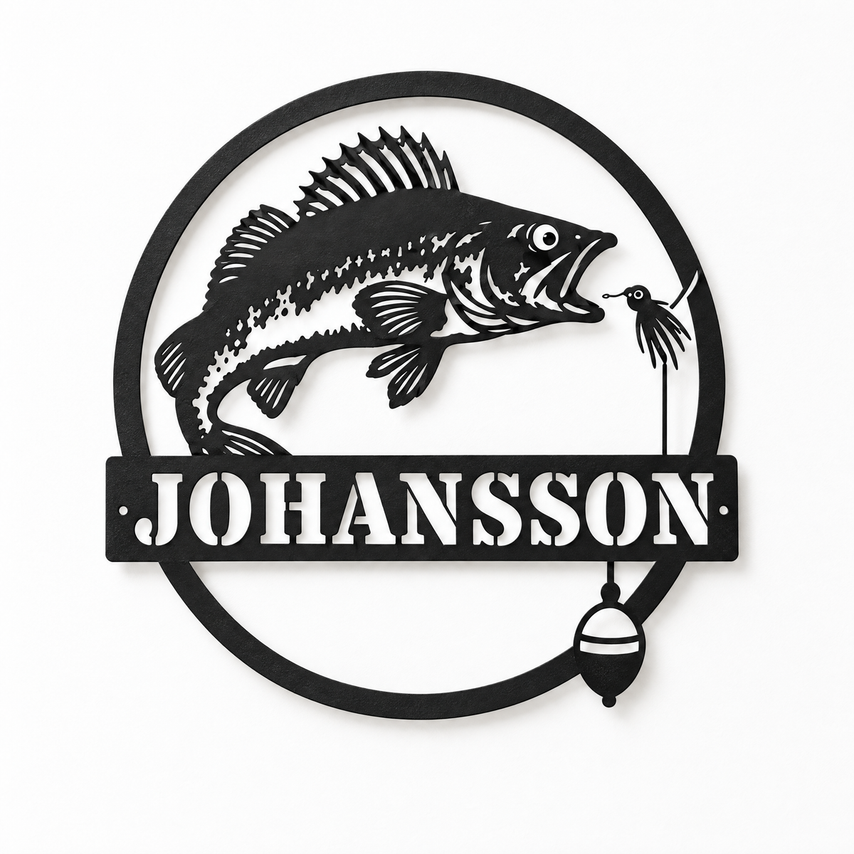 Walleye metal sign JOHANSSON without lights