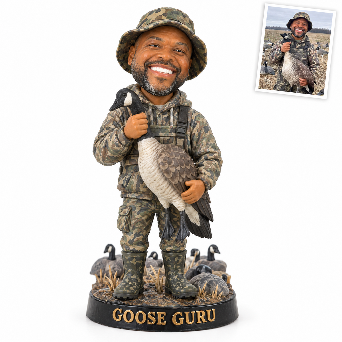Caricature hunting figurine style 9, goose hunter, GOOSE GURU
