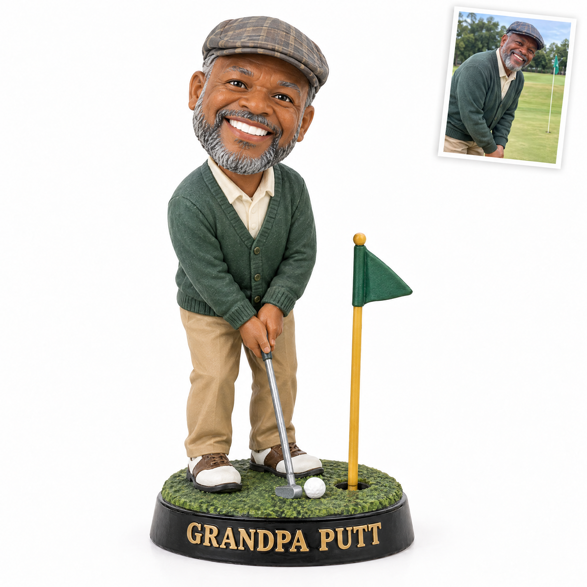 Style 2: Caricature golf figurine, GRANDPA PUTT