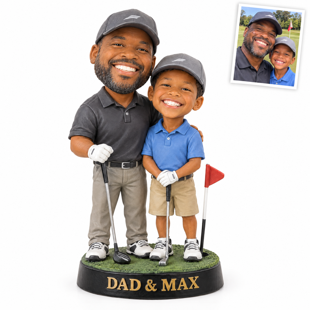 Style 5: Caricature golf figurine, DAD & MAX