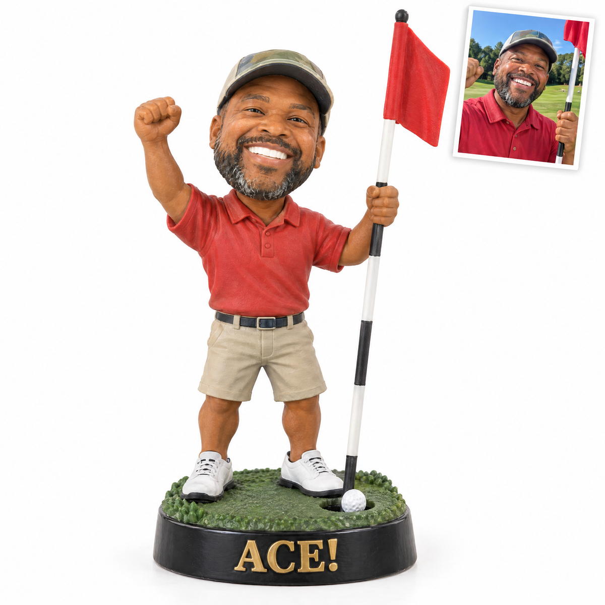 Style 6: Caricature golf figurine, ACE!