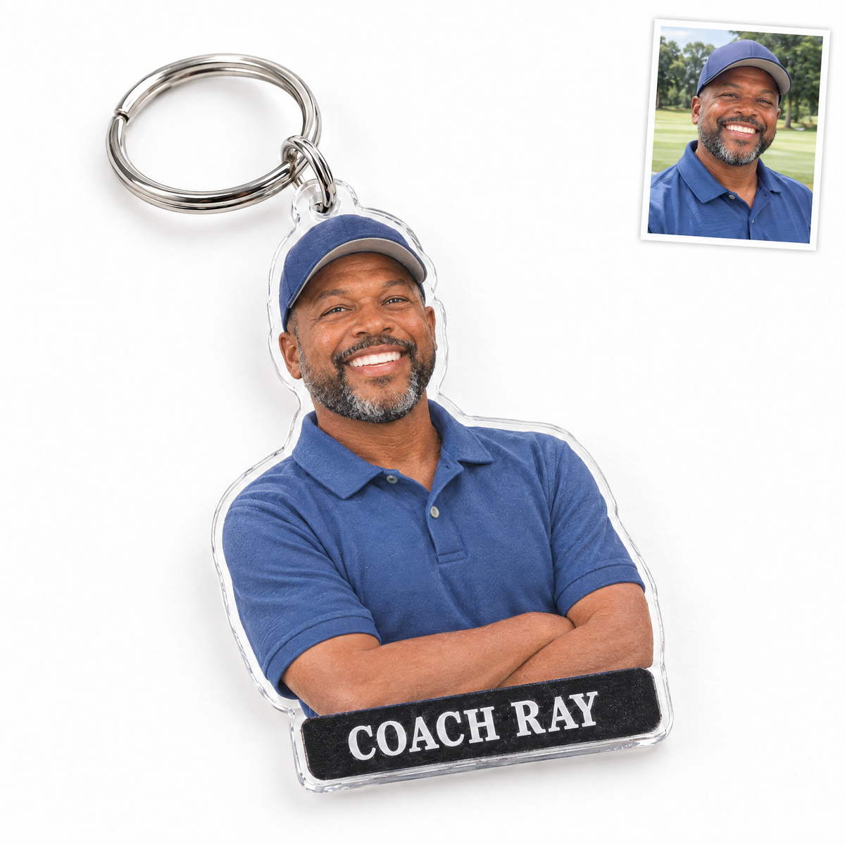 Golf bag tag keychain, COACH RAY