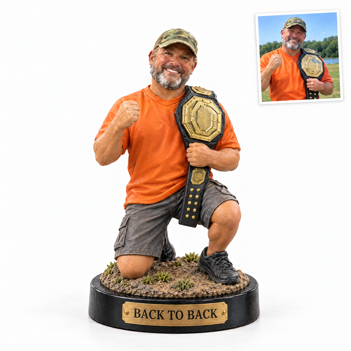 Fantasy football champion trophy figurine, BACK TO BACK