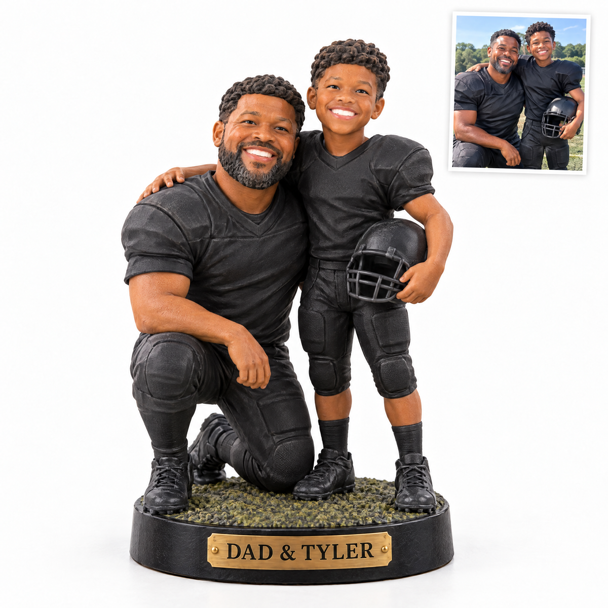 Father and son football figurine, DAD & TYLER