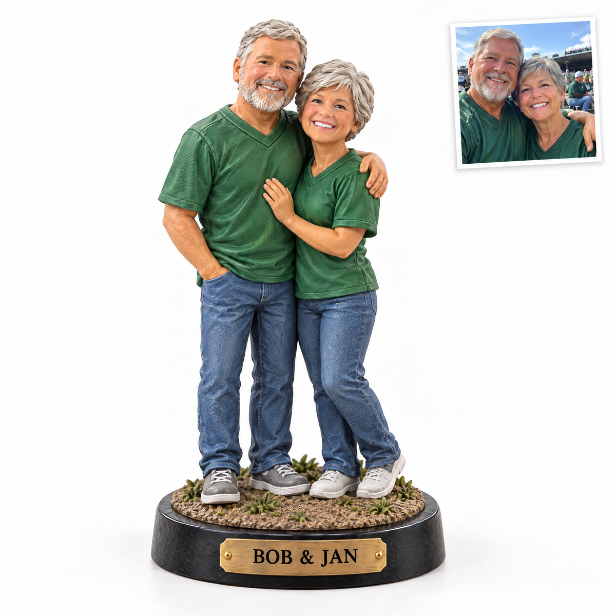 Football couple figurine, BOB & JAN