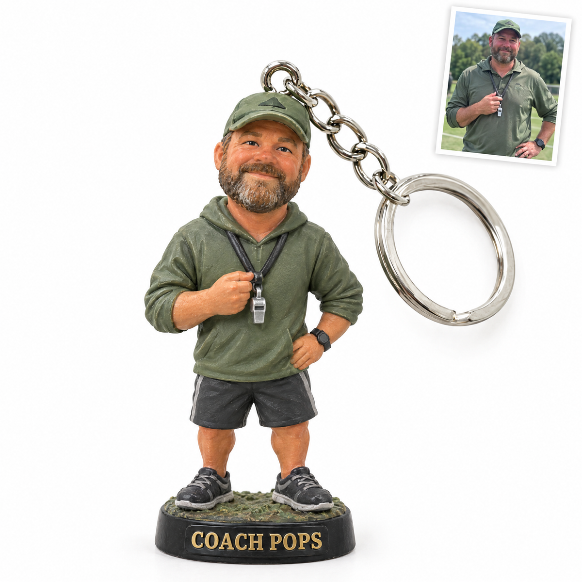 Football coach keychain, COACH POPS