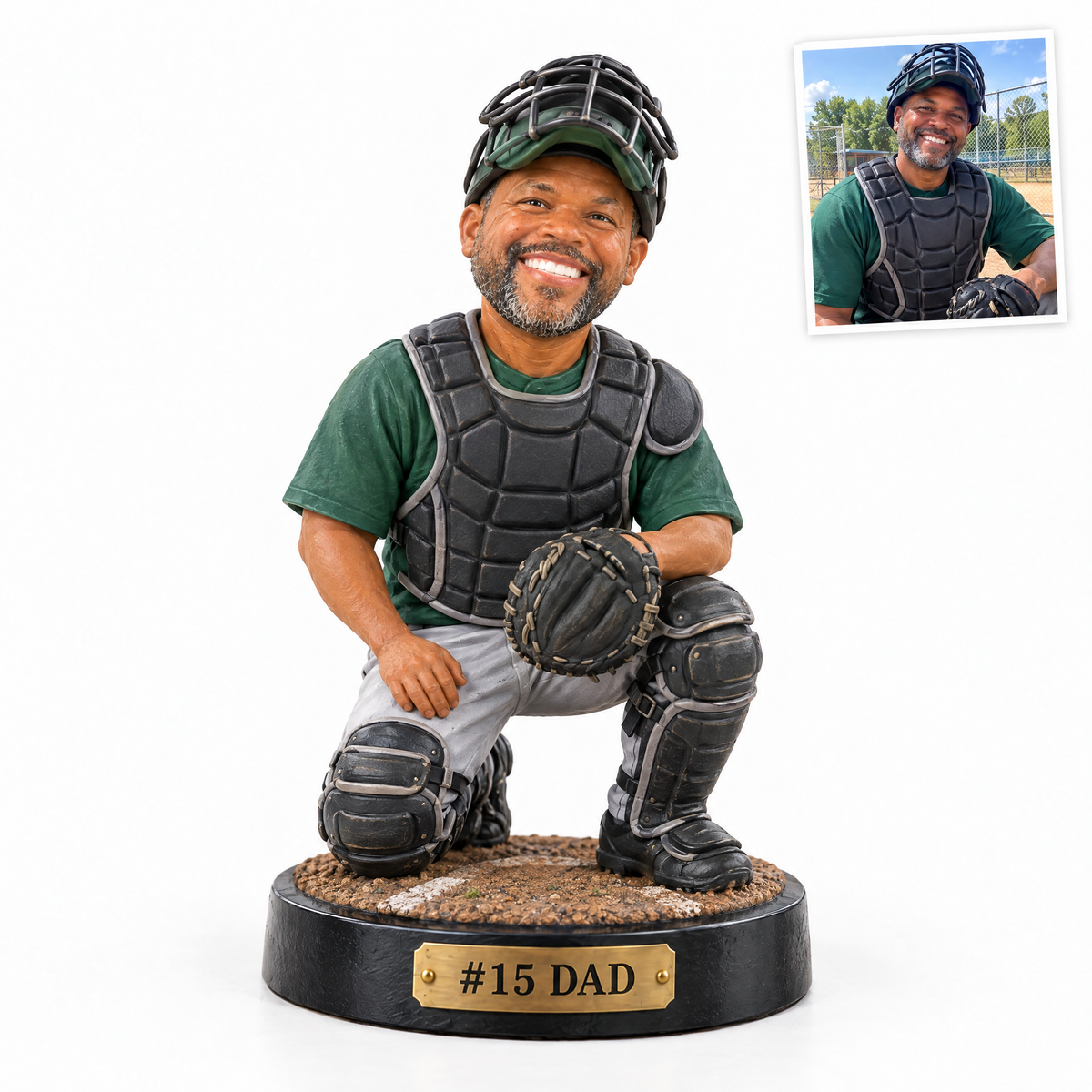 Baseball catcher figurine, #15 DAD