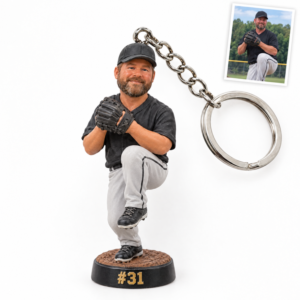 Baseball player keychain, #31