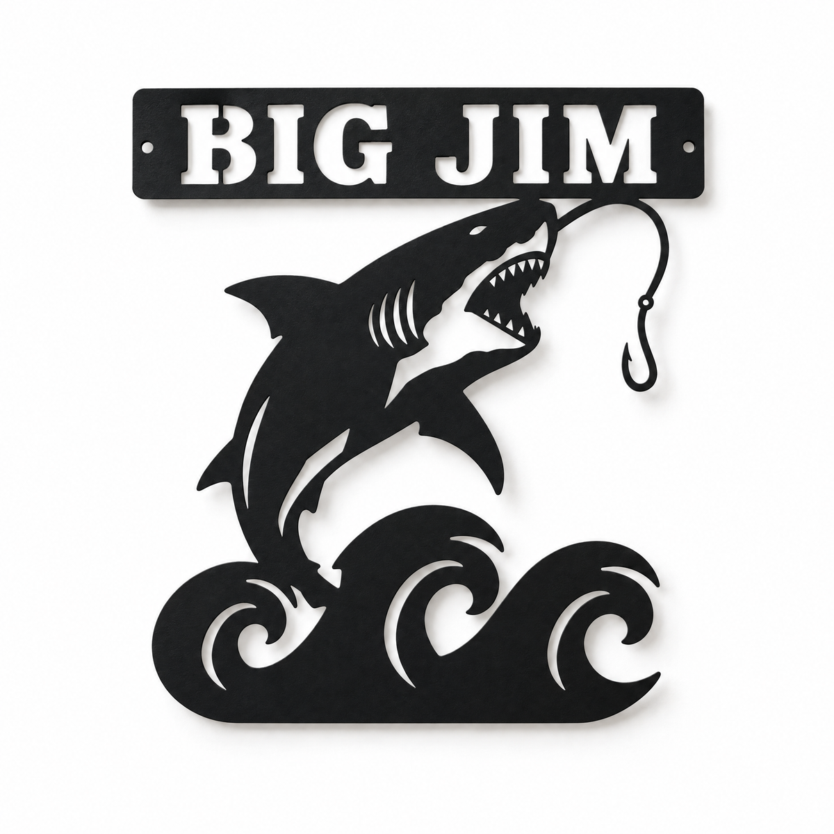 Shark metal name sign BIG JIM without lights
