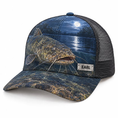 Moonlit flathead catfish cap with EARL nameplate