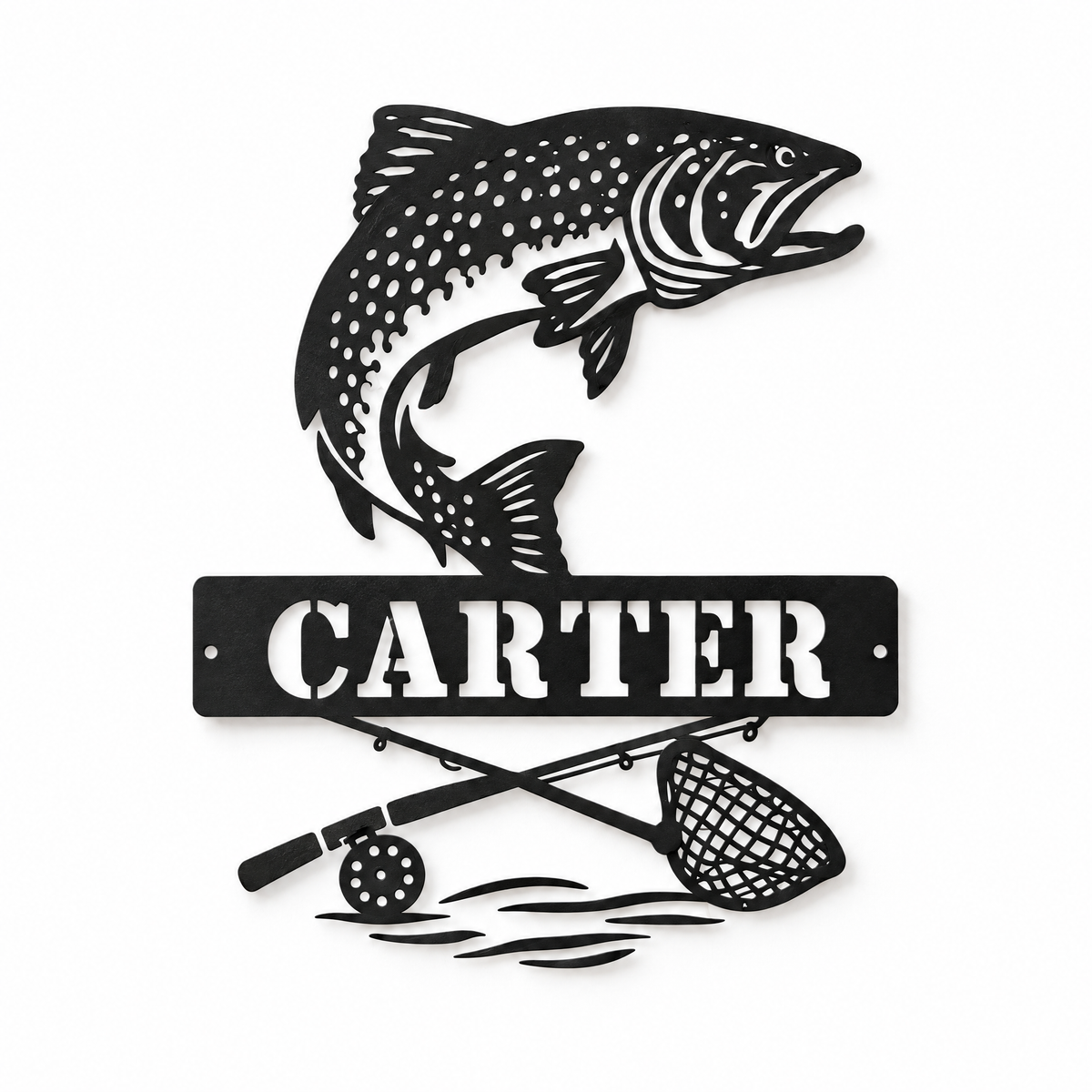 Salmon metal sign CARTER without lights