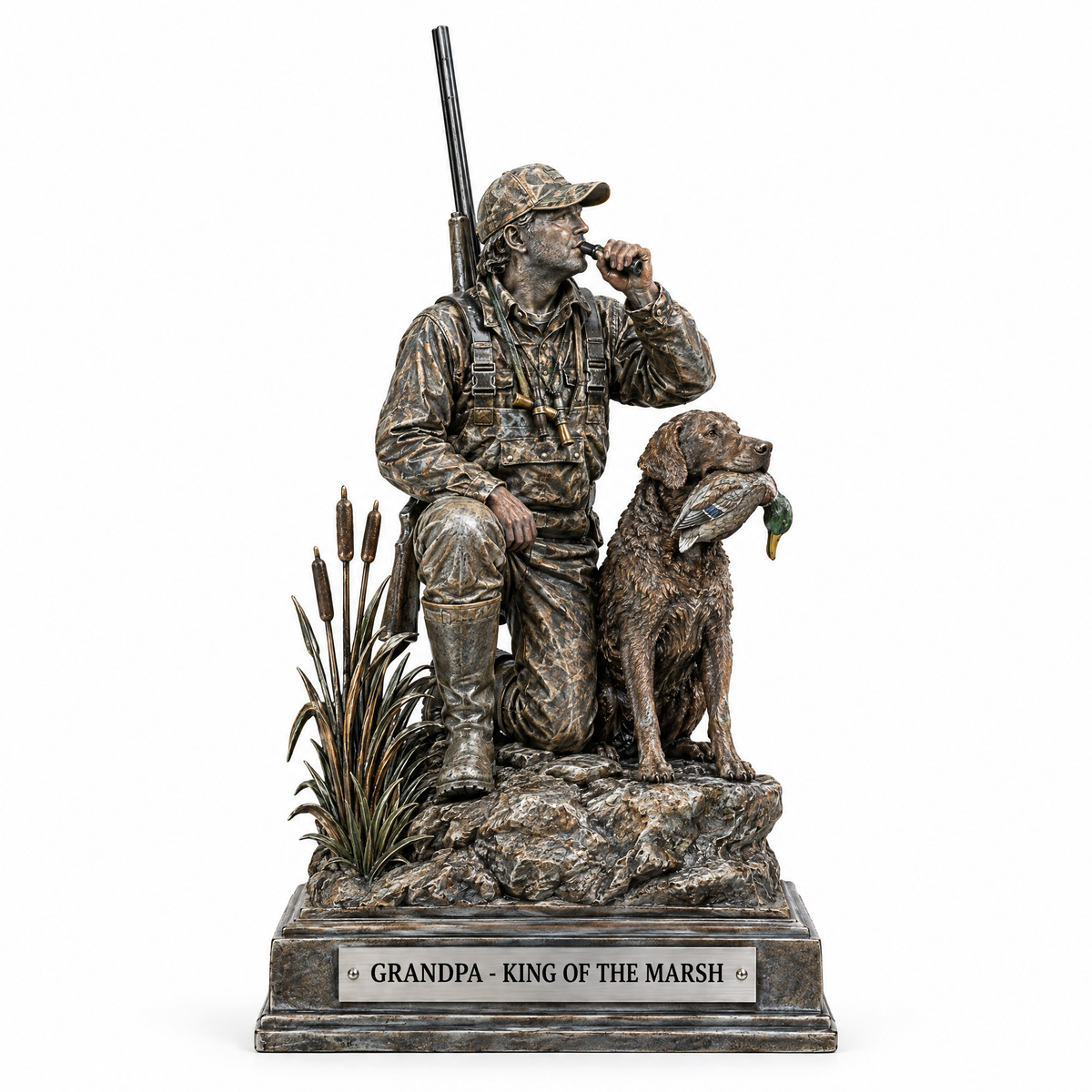 Duck hunter keepsake style 2 engraved GRANDPA - KING OF THE MARSH