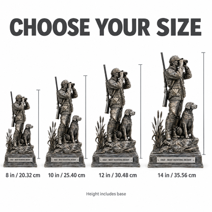 Hunter keepsake size chart 8 10 12 14 inches height includes base