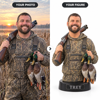 Duck hunting photo turned into a custom photo figurine TREY