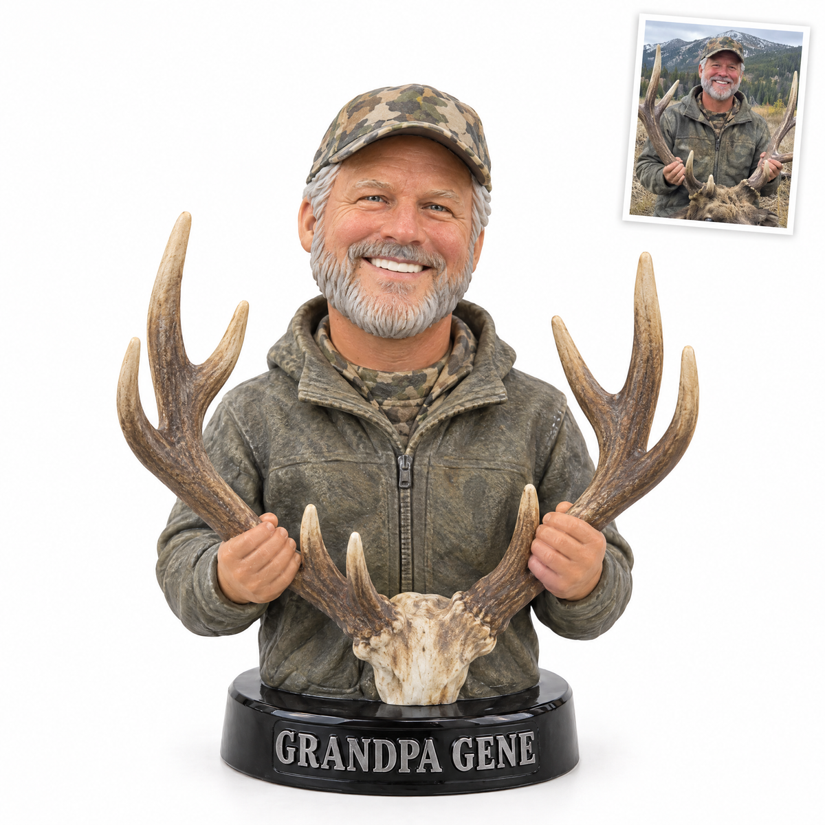 Grandpa elk hunter figurine, GRANDPA GENE