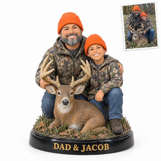 Father and son hunting figurine with buck, DAD & JACOB, customer photo top right