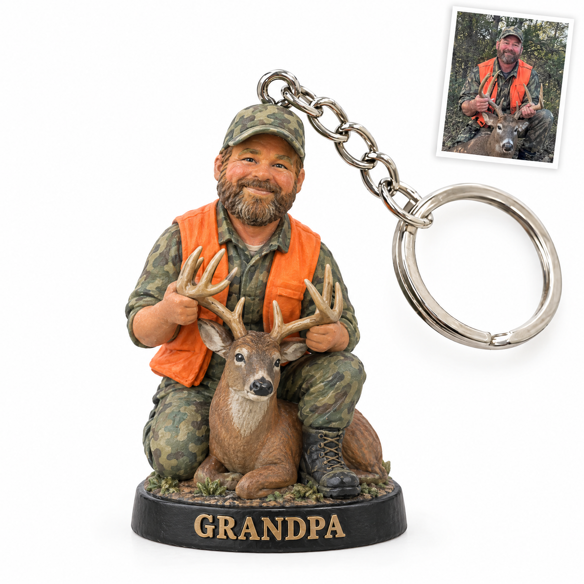 Grandpa deer hunter keychain
