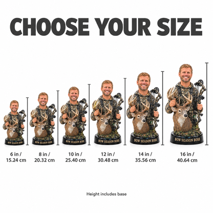 Bow hunter figurine size chart 6 to 16 inches