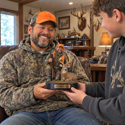 Son gives dad realistic hunter figurine in his man cave
