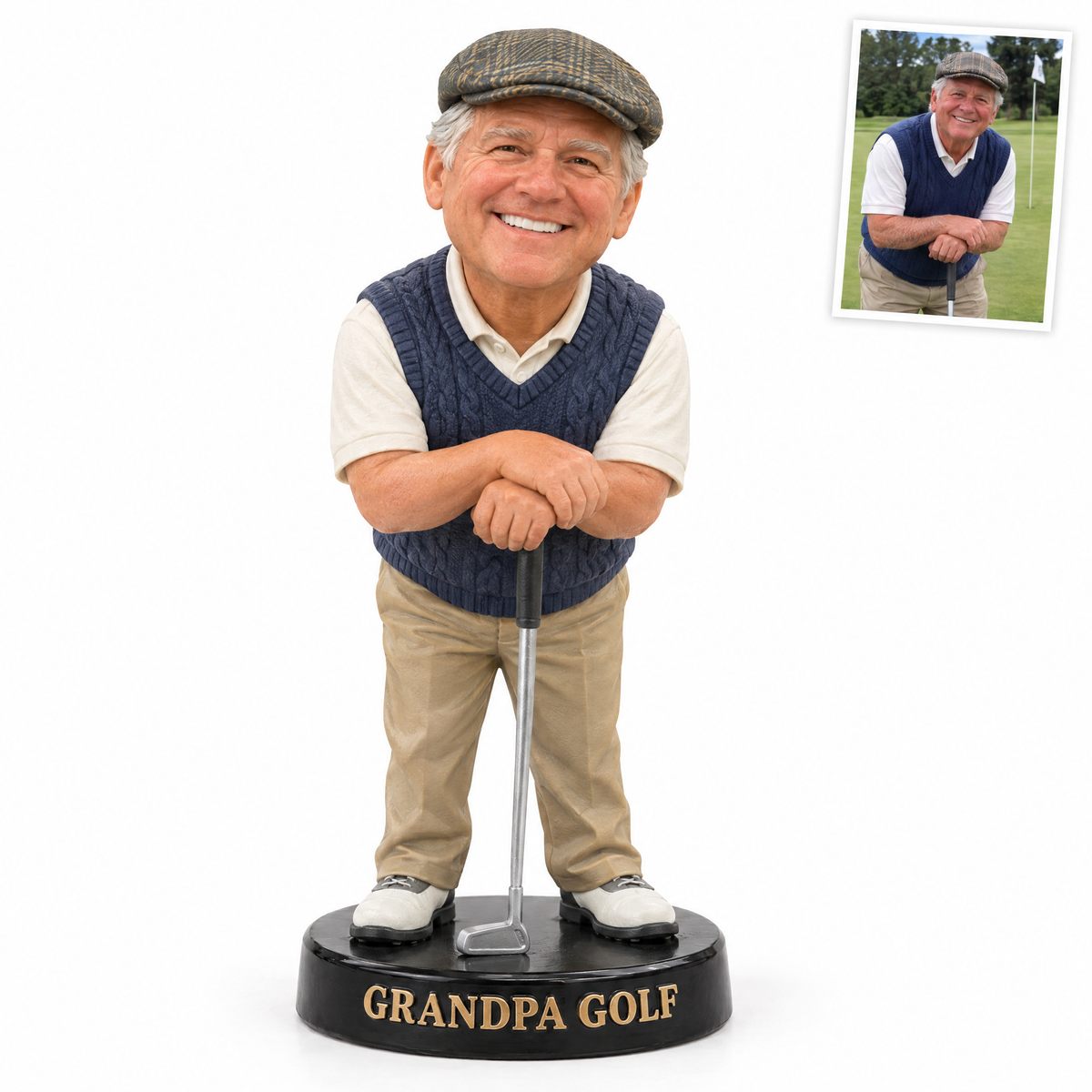 Golfer photo figurine, GRANDPA GOLF