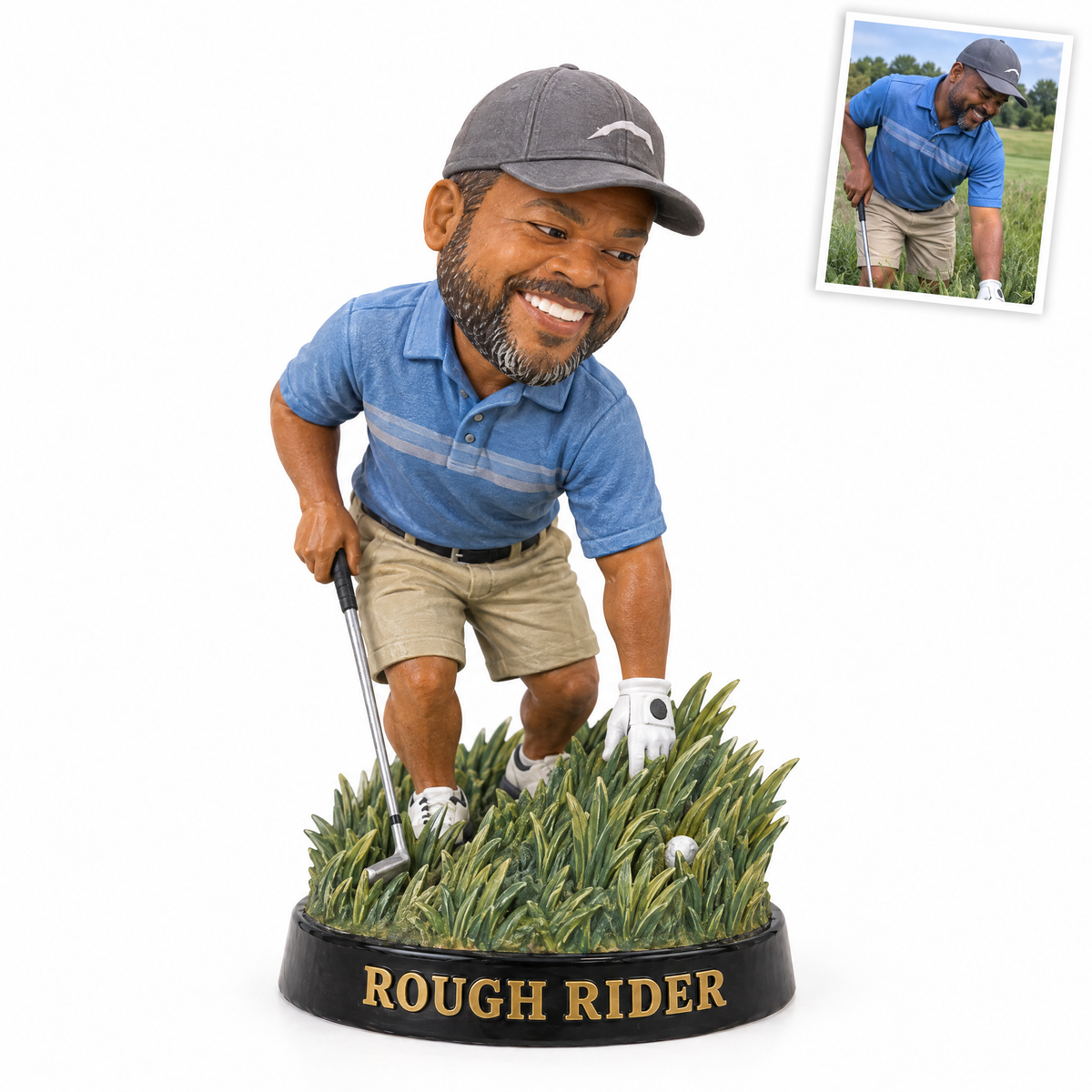 Style 7: Caricature golf figurine, ROUGH RIDER