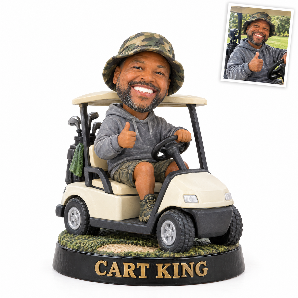 Style 4: Caricature golf figurine, CART KING