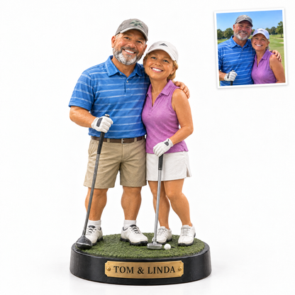 Realistic golfer figurine, TOM & LINDA
