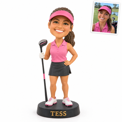 Cartoon golfer figurine, TESS