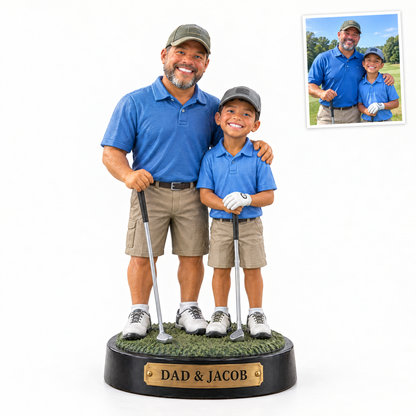 Father and son golf figurine, DAD & JACOB, customer photo top right