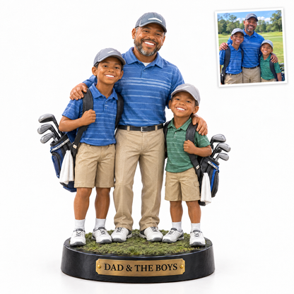 Father and son golf figurine, DAD & THE BOYS
