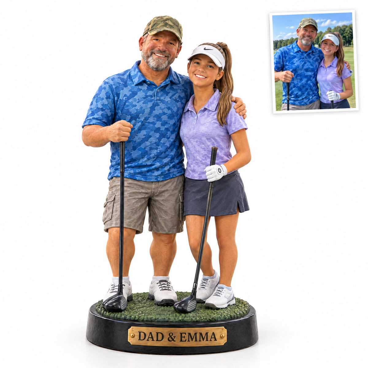 Father and son golf figurine, DAD & EMMA