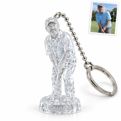 Crystal-style golf keychain, GRANDPA