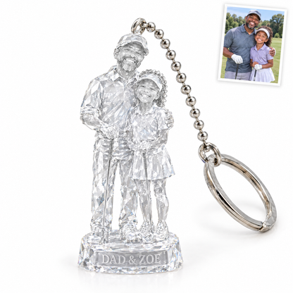 Crystal-style golf keychain, DAD & ZOE