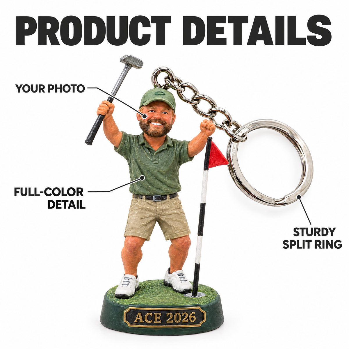 Hole-in-one keychain product details