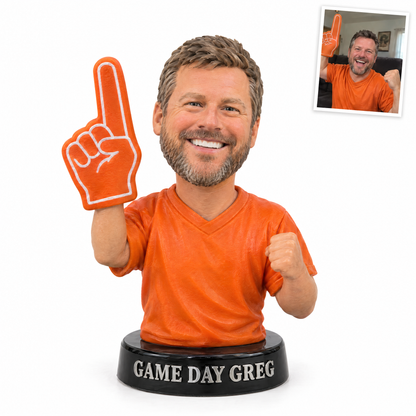 Football fan photo figurine, GAME DAY GREG, customer photo top right