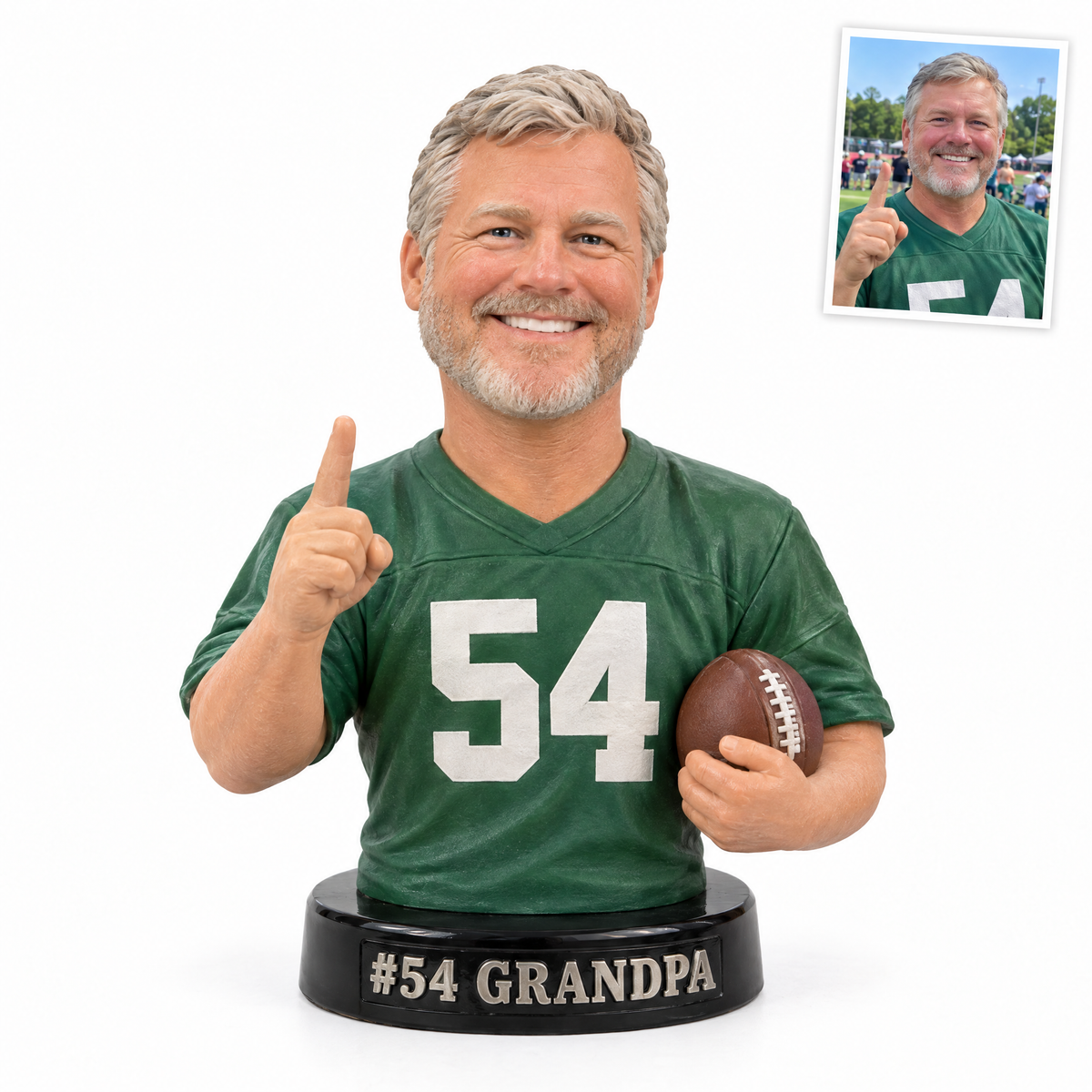 Football player photo figurine, #54 GRANDPA