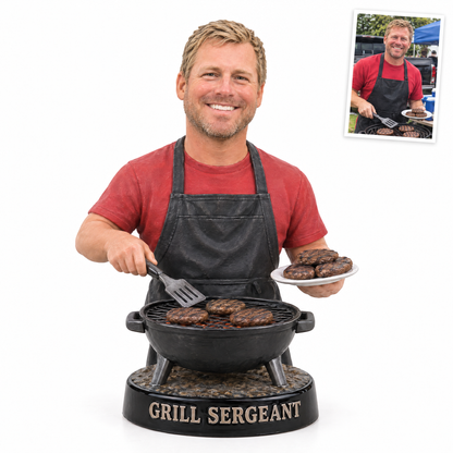 Tailgate grill master figurine, GRILL SERGEANT, customer photo top right