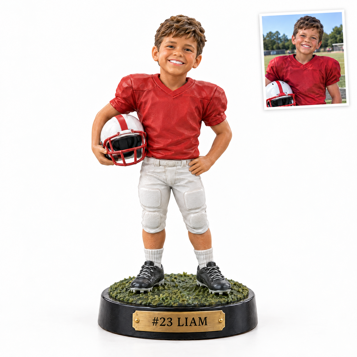 Youth football player figurine, #23 LIAM, customer photo top right