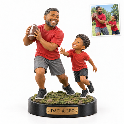 Father and son football figurine, DAD & LEO, customer photo top right