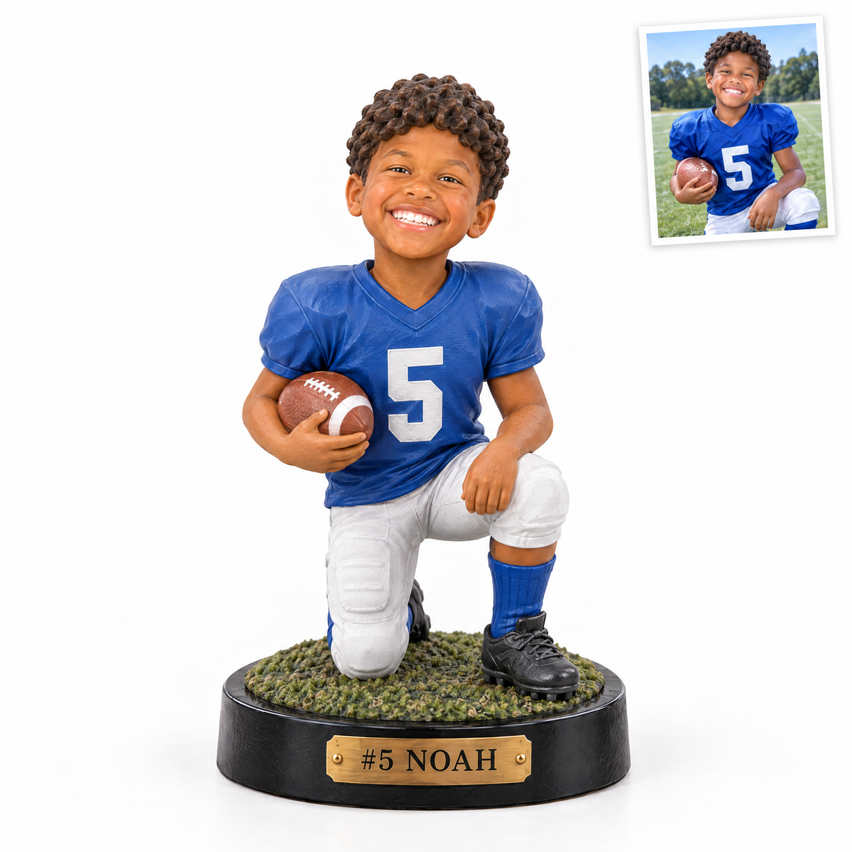 Youth football player figurine, #5 NOAH