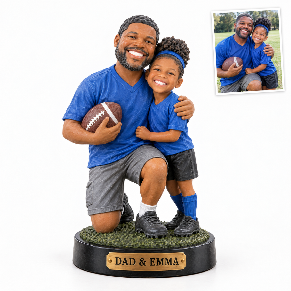 Father and son football figurine, DAD & EMMA
