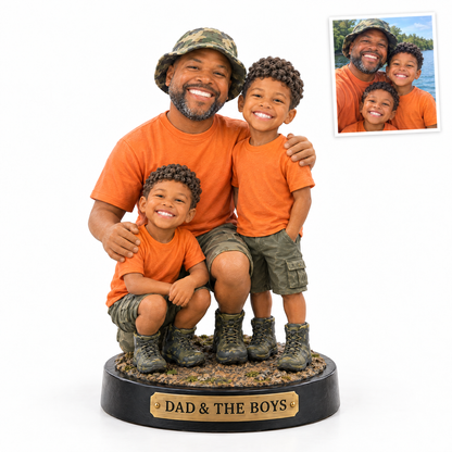 Father and son football figurine, DAD & THE BOYS