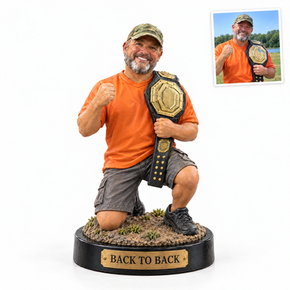 Fantasy football champion trophy figurine, BACK TO BACK