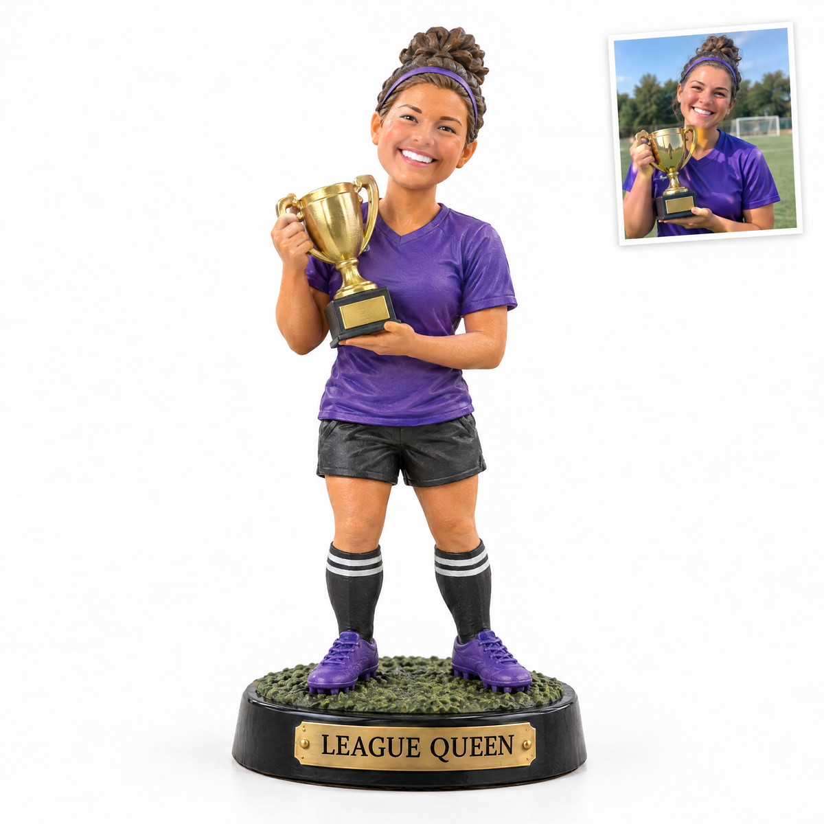 Fantasy football champion trophy figurine, LEAGUE QUEEN