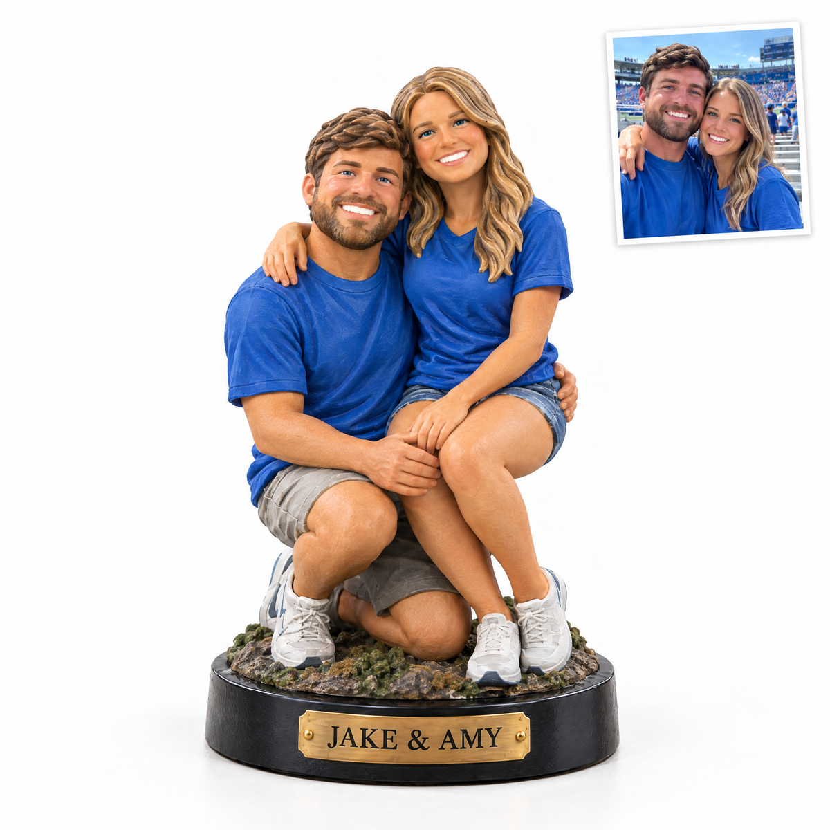 Football couple figurine, JAKE & AMY