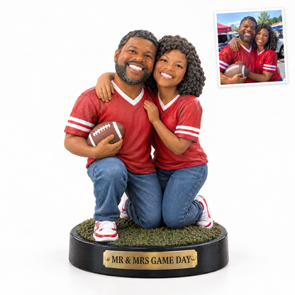 Football couple figurine, MR & MRS GAME DAY, customer photo top right