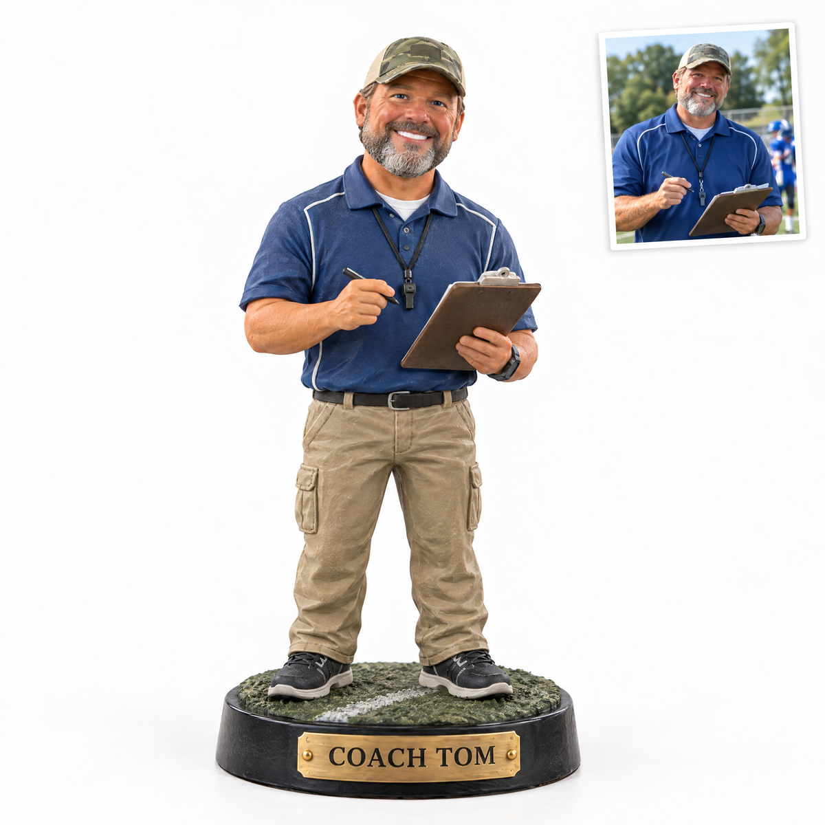 Realistic football figurine, COACH TOM