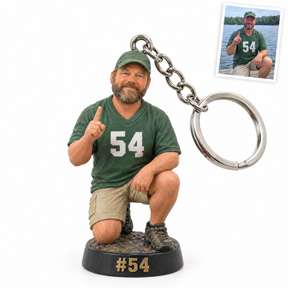 Football player keychain, #54