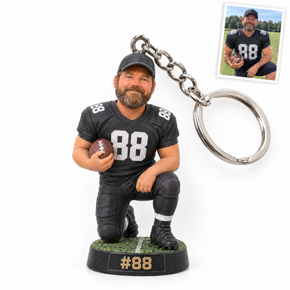 Football player keychain, #88