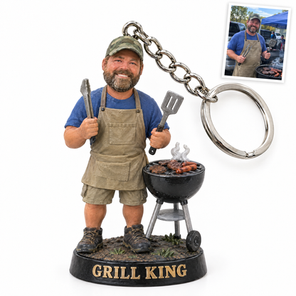 Football fan keychain, GRILL KING